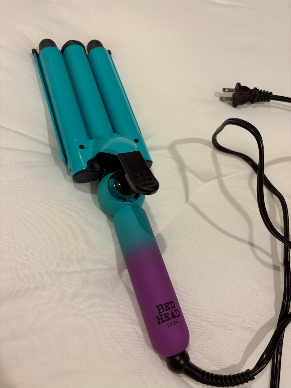 BedHead Triple Barrel Waver in Teal and Purple